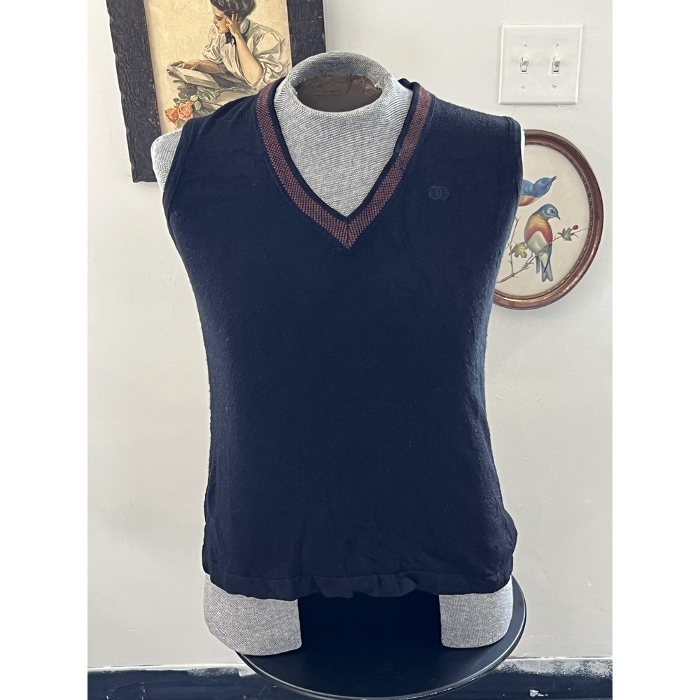 Givenchy Sport Vintage Black V-Neck Sleeveless Sweater Size See Measurements
